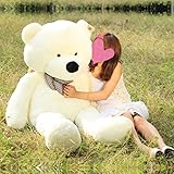 VERCART White Color Giant Huge Cuddly Stuffed Animals Plush Teddy Bear Toy Doll (47 inch)