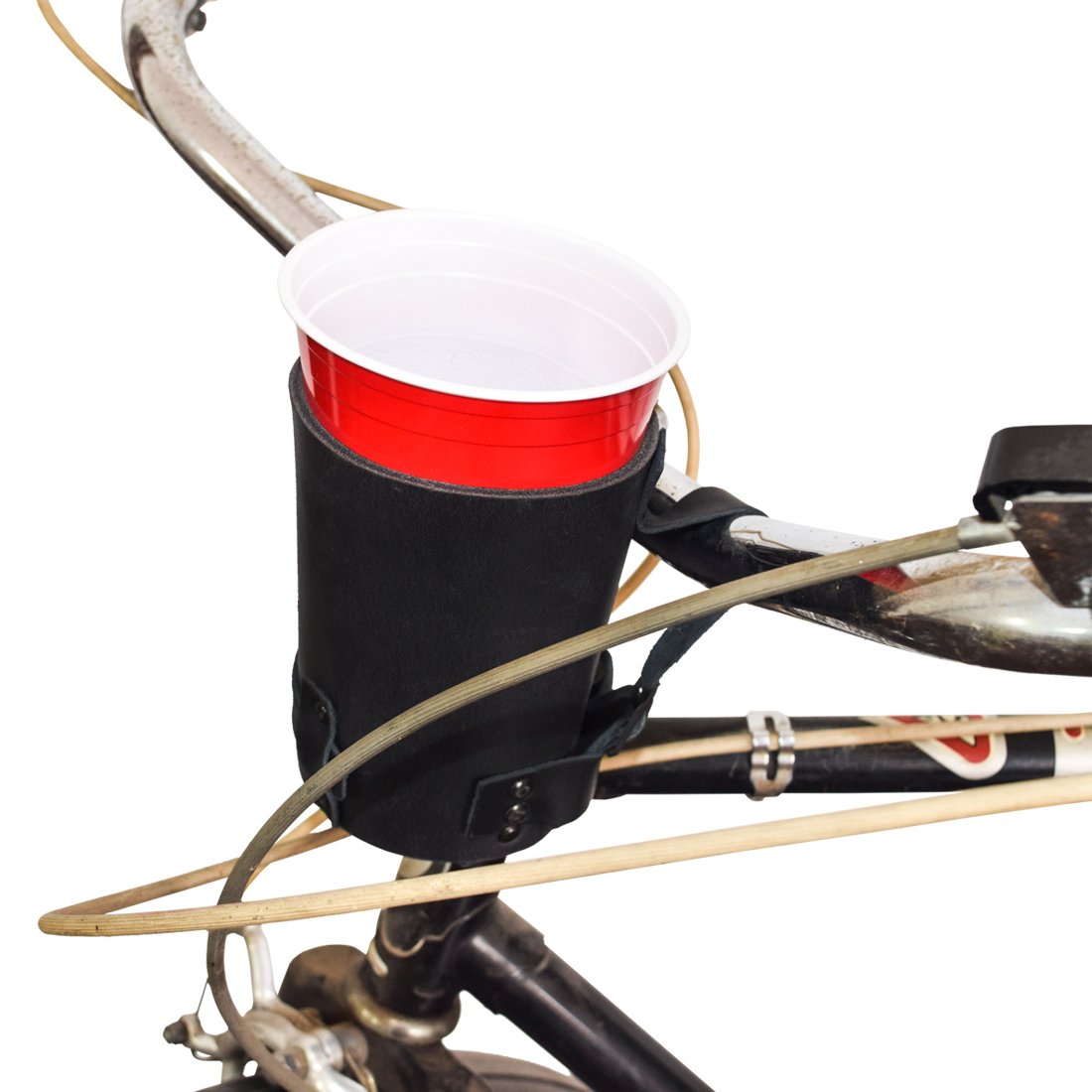超人気 Cruzy Kuzy Thickレザー自転車カップホルダーハンドメイドby Hide Drink チャコールブラック B071nntyn9 国産 Www Ichillmusic Com