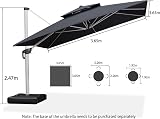 Purple Leaf 3.65m x 3.65m Garden Cantilever Parasol Gray view 6