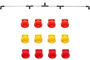 Metal Sprayer Boom Wand with 3 Flow Rate Nozzles -Wide-Coverage Agricultural & Lawn Spray Attachment for Tractors/UTVs