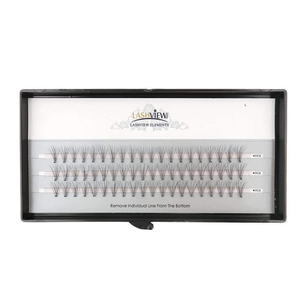 LASHVIEW 0.10mm 10 Root 10mm Medium length Soft Grafting False Eyelashes Individual Eyelashes Knot-free Individual Rapid Cluster Eyelash Extensions Natural Long Fake Eyelashes Extension Handmade