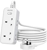 Mscien 5M Extension Lead with 3 USB Ports UK 13A Fuse Wall Mount 7-in-1
