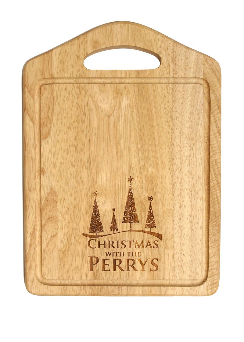 Engraved Personalised Christmas Tree Chopping Board with Handle Amazon