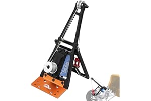 Hobby Fans Aluminum RC Winch Double Stent Rescue Set Truck Tow Crane Arm Wrecker Kit with 360° 35KG Servo for 1/10 SCX10 TRX4 RC Crawler and Trailer RC Upgrade Parts