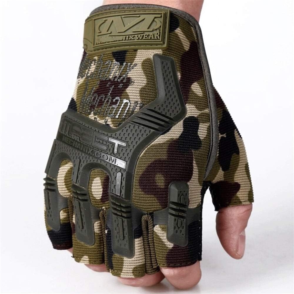 VSousT Knuckle duster Fighting Seal Gloves Outdoor Sports Fitness Mountaineering Anti-skid Riding Half Finger Gloves motorbike gloves (Color : Camouflage)