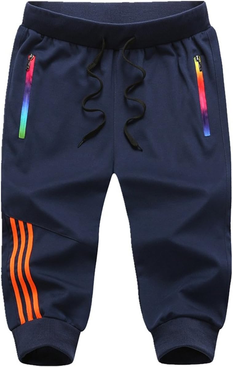 ESOEM Men's Casual Sport 3/4 Capri Pant Sweat Pants XL Blue