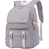 JiaYou Teen Girls Casual Backpack High Middle School Daypack Women Daily Travel Laptop Bag (2# Grey, 26 Liters)