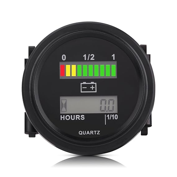 Keenso LED Digital Batterieanzeige Meter Gauge 12V / 24V / 36V / 48V / 72V Batterieanzeige mit LCD Stundenzähler für Golfwage