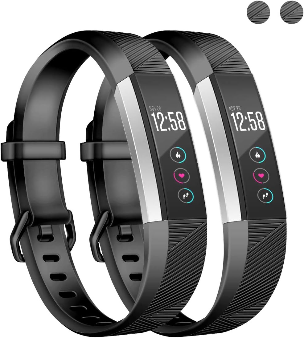 Wekin Replacement Silicone Sport Bands Compatible for Fitbit Alta and Alta HR Fitness Tracker, Breathable Accessory Bracelet Strap Wristband with Secure Buckle for Women Men