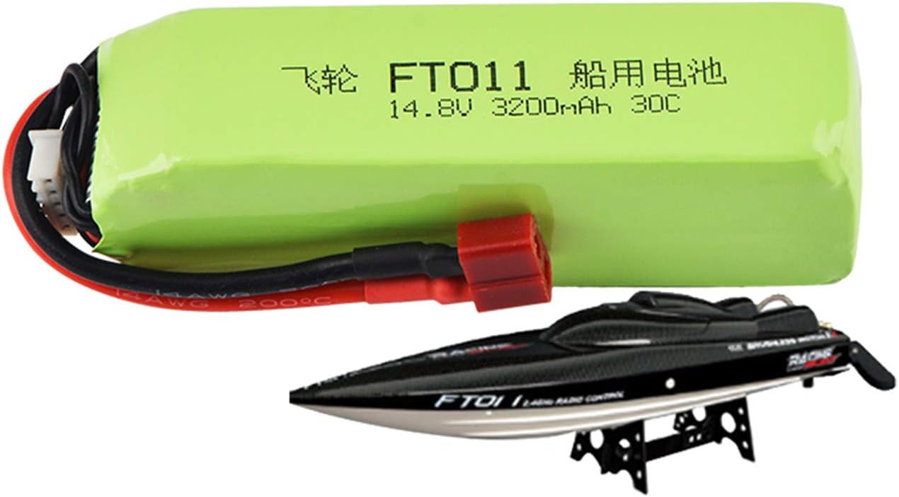 WYGUO 4S 30C Lipo Battery Replacement for Feilun FT010 Ft011 RC Boat RC Truck Helicopter Boat Remote Control(14.8V 3200mAh) - Image 3