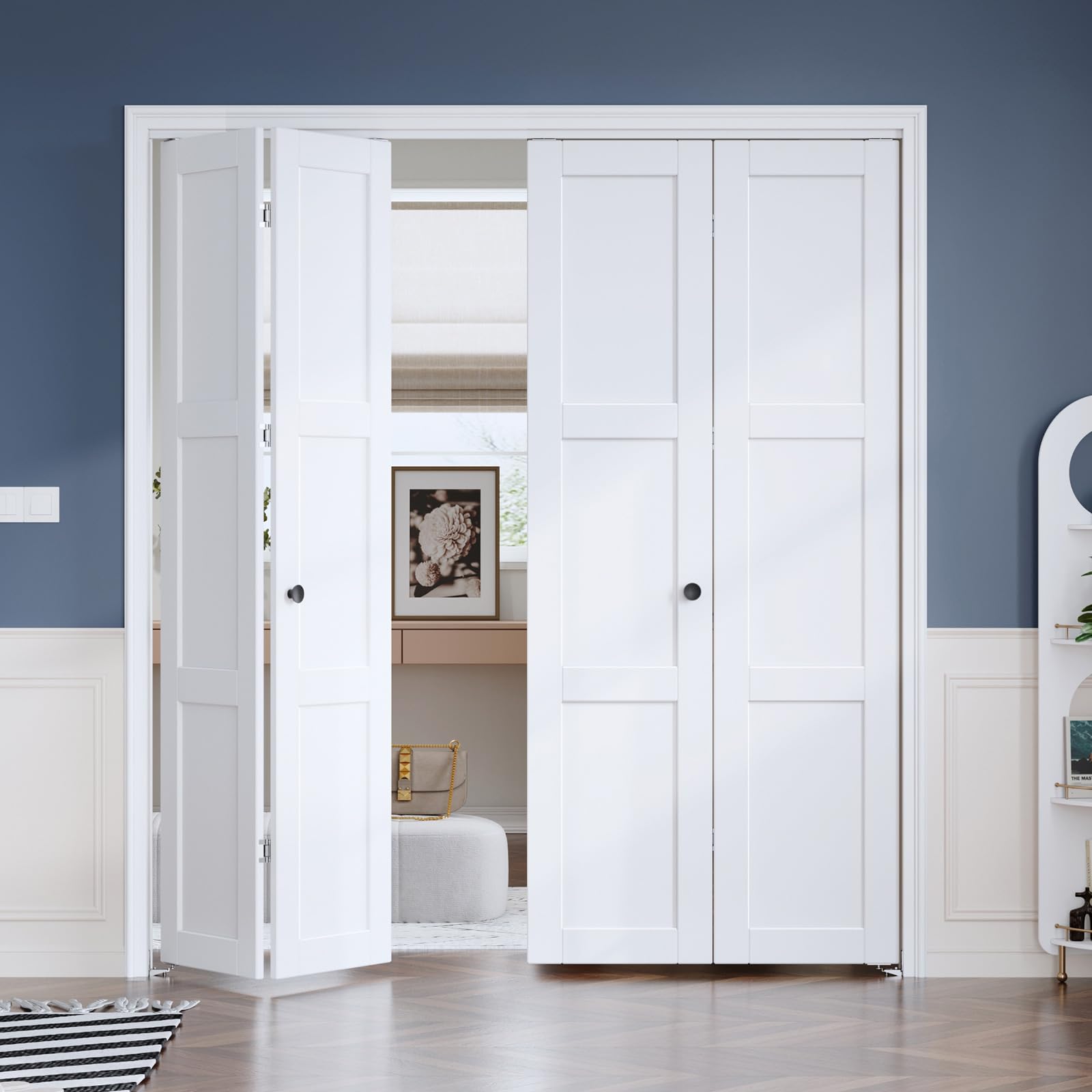 Photo 1 of (used)(unknown if complete) White Bifold Doors for 72"×80" Opening, Sliding Interior Closet