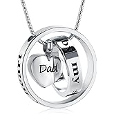 MFRZBVO Cremation Jewelry Urn Necklace for Human Ashes for Women Men Eternal Loved Circle Memorial Ashes Keepsake Pendant