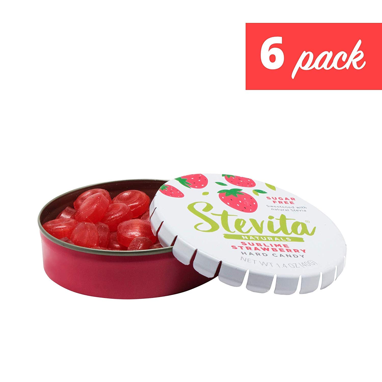 Stevita Stevia Sweet Candy Natural Strawberry Flavor (6 Pack) 1.4