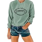 NEXLOMOS Women Crewneck Long Sleeve Football Game Day Sweatshirts