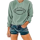 NEXLOMOS Women Crewneck Long Sleeve Football Game