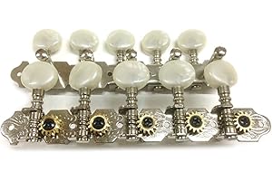 5L/5R Guitar Tuning Keys Tuners Machine Head 10 String Gold Plated Single Hole Tuning Pegs for Classical Acoustic Guitar
