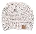 BYSUMMER C.C Warm Soft Cable Knit Skull Cap Slouchy Beanie Winter Hat (Confetti Oatmeal)