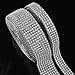 2 Rolls 8 Row 10 Yard and 1 Roll 4 Row 10 Yard Acrylic Rhinestone Diamond Ribbon, Silver Bling Diamond Wrap Ribbon for Wedding Cakes, Birthday Decorations, Baby Shower Events, Arts and Crafts 3 Rolls