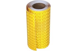 tuyrchu Yellow Reflective Tape 6 inch X 10 feet, Outdoor Waterproof High Visibility Strong Safety Industrial Tape