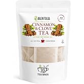 Blentolia Cinnamon &amp; Clove Herbal Tea Bags &ndash; Caffeine-Free, All Natural, Whole Dried &amp; Cut Spices &ndash; 30 Tea Bags