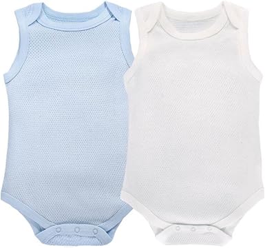 Cuteon 2 Pack Bebe Sans Manches Bodysuit Respirant Coton Top Amazon Fr Vetements Et Accessoires