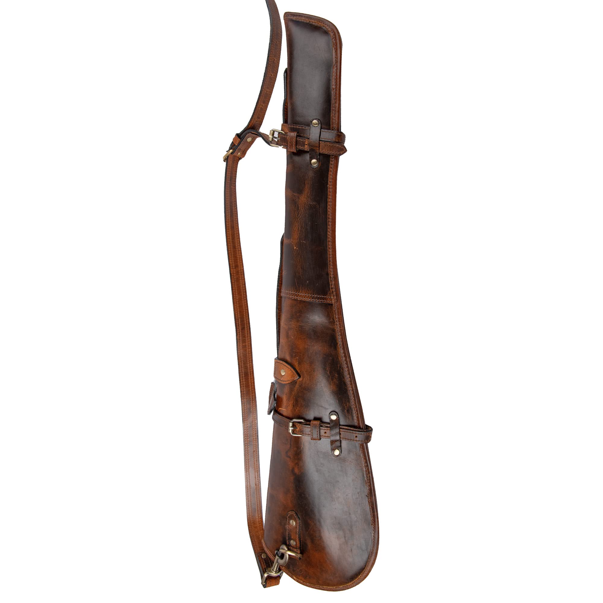 Hulara Genuine Handcraft Leather Rifle Case Western Scabbard fits 16 to 20 Inch Barrel Length Lever Action Rifle Shotgun Sheath Winchester Case for Wild Bunch Shooting