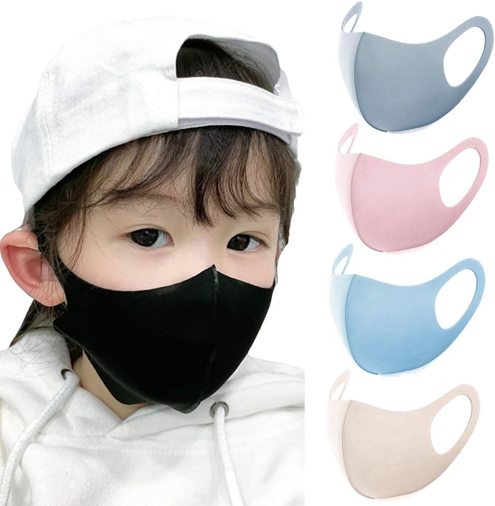 Quietcloud Kids Face Protector, Breathable Washable Anti Droplet Dust-Proof Face Mouth 10Pcs Blue Child