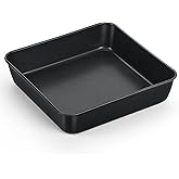 TeamFar Non-Stick Square Cake Pan, 9 Inch Square Baking Roasting Pan for Oven, with Stainless Steel Core for Cooking Cake Brownie Lasagna, Non-Toxic & Heavy-Duty, Release & Clean Easily