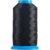 YOKER Bonded Nylon Sewing Thread 1500 Yard Size 69 T70 210D/3 for All Embroidery Machines Leather Bag Shoes Canvas Color Blac
