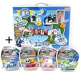 Robocar Poli Convertible Rescue Center Headquarter Play set & 4 pcs Diecast Toy(Poli, Roy, Amber and Heli)