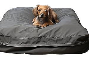 SELUGOVE Dog Bed Covers 44L × 32W × 4H Inch Washable Grey Thickened Waterproof Oxford Fabric with Handles and Zipper Reusable Dog Bed Liner Cover for Medium to Large 85-95 Lbs Dog