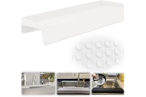 TRANSEE Silicone Sink Edge Protectors, Kitchen Sink Splash Guards With Suction Cup, Splash Guard For Bathtub Sink, 4" x 14" Multifunction Sink Accessories, Countertop Protectors For Quartz Kitchen Sink