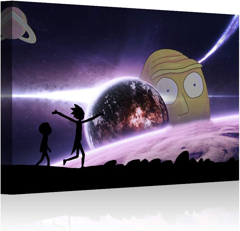 HAOSHUNDA HSD Wall Art Rick and Morty Posters On Canvas Oil Painting Posters and Prints Decorations Wall Art Picture Living Room Wall Ready to Hang 12" x 18" 16" x 24" (16"x24"x1, Artwork-13)
