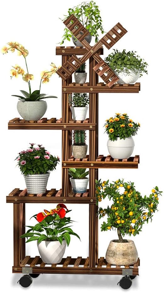 Q&Z Soporte para Plantas, Estanteria para Macetas Flores, Molino ...
