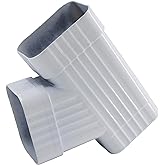 Rsoise Downspout Gutter Y Connector 2X3 | Gutter Downspout Y Connector 2x3 Gutter y Connector Rain Gutter Downspout(White 1Pcs)