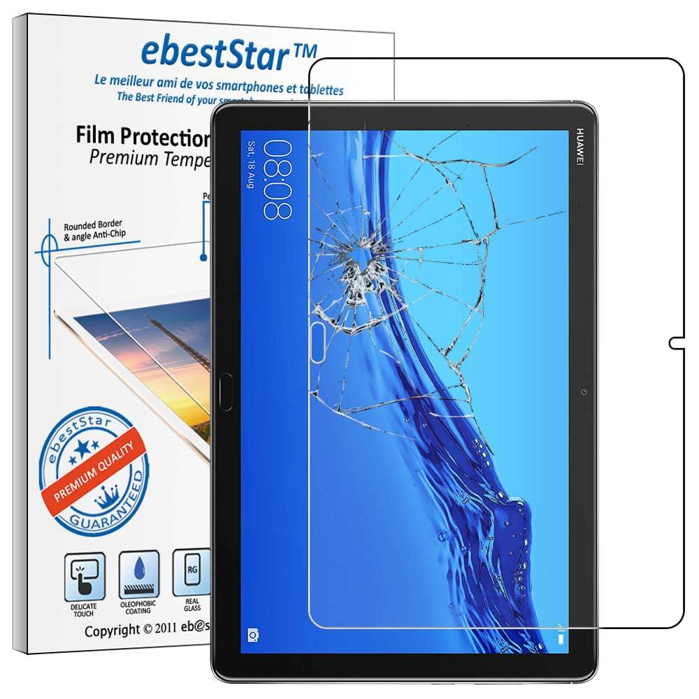 ebestStar - compatible with Huawei MediaPad T5 10 Screen Protector Tablet 10.1 Premium Tempered Glass Film Shatterproof, 9H 3D Bubble Free [T5 10.1: 243 x 164 x 7.8mm, 10.1'']