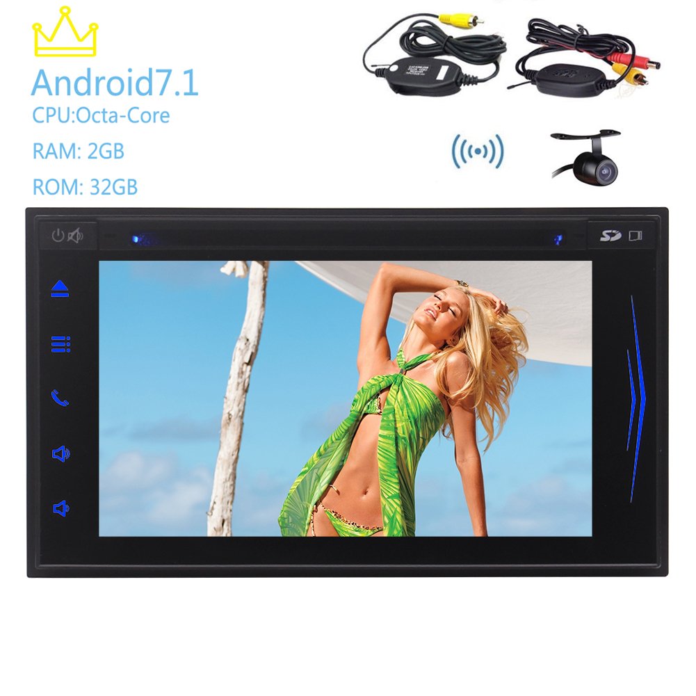 適切な価格 カーステレオのandroid 7 1 B0761qk6w9 Freeリモートコントロール Dvdプレーヤー ワイヤレスリアカメラ Obd2 Mirrorlink Btのapp Amラジオ無線lan Gpsナビゲーションオクタコアカーエンターテイメントfm Hdタッチスクリーンダブル2ディンカーautoradio 2