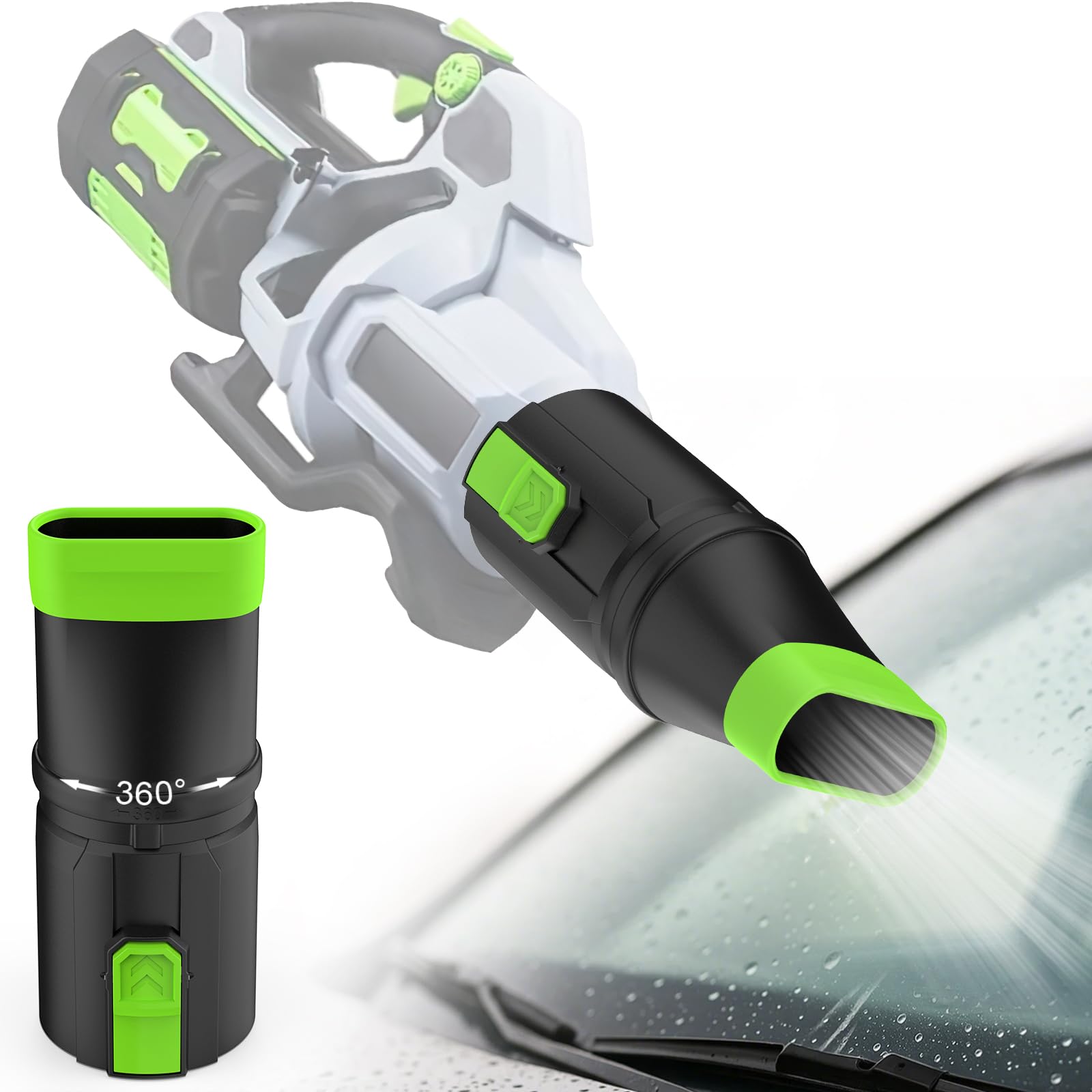 Photo 1 of Sealegend Car Drying Nozzle Compatible with EGO Leaf Blower Models 530 575 580 615 650 670 765, Compact Nozzle Attachment with 360° Rotation, Scratch Protection (9.5in)