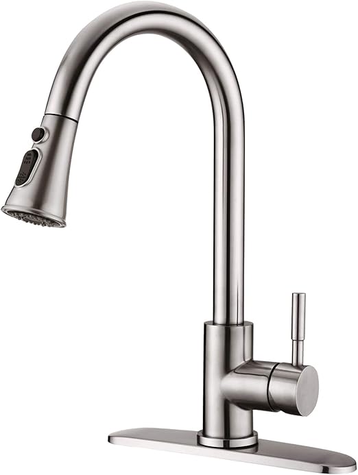 AILRINNI Stainless Steel Kitchen Faucet High Arc Single Handle Pull