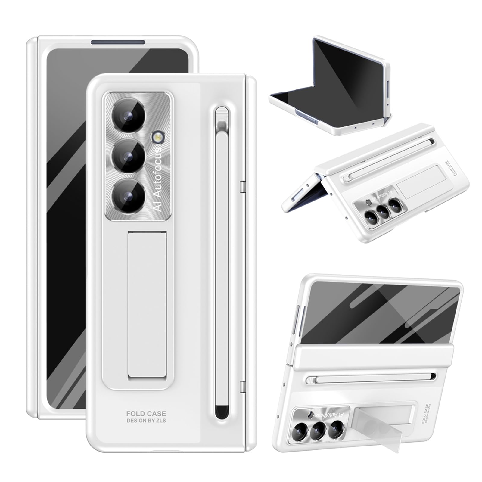 Photo 1 of Gadget-Park Galaxy Z Fold 7 Case with Hinge Protection, Kickstand, S Pen Holder, Screen Protector and Camera Protection - for Samsung Galaxy Z Fold 7 5G 2025 (White)