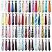 Bundle Monster 5pc Solid Color Boys Formal Pre-Tied Polyester Neckties - Set 3, Brights