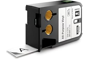 DYMO XTL All-Purpose Vinyl Labels, 1/2" x 23', Black on Clear