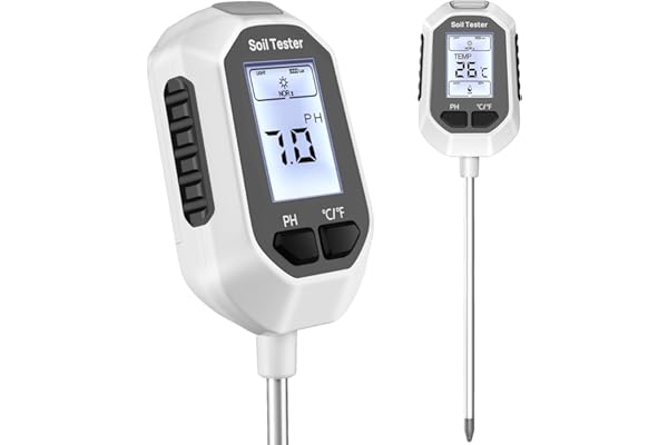 4-in-1 Soil Moisture Meter Digital Plant Temperature/Soil Moisture/PH Meter/Sunlight Intensity Backlight LCD Display Soil Tes