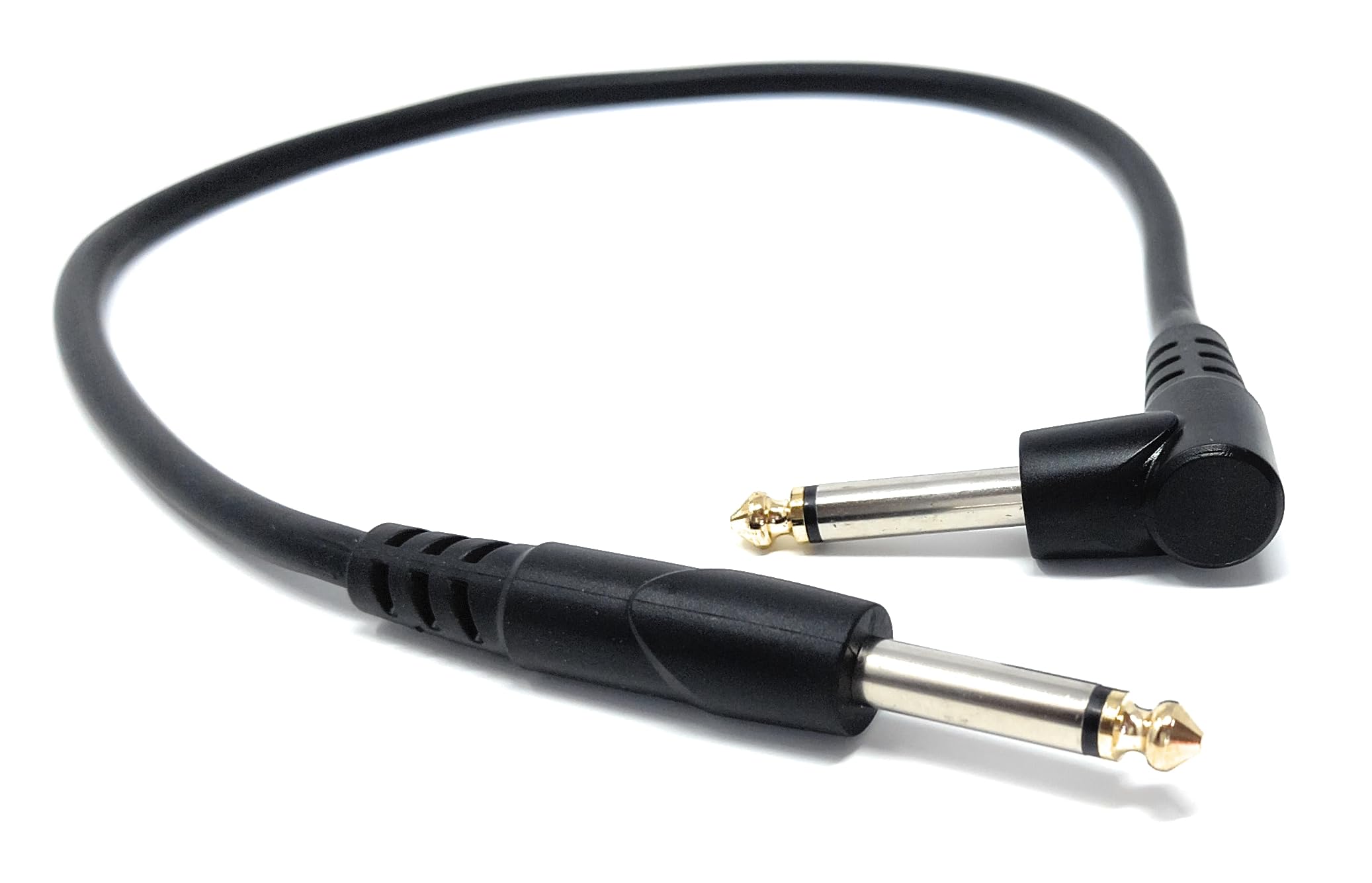 DRUT 0.5m 6.35mm 1/4 Mono Male to Right Angle Male Jack Audio Cable Lead for Guitar, AMP, Synths, Amplifier, Speaker, Electric Piano, Midi Keyboard, DJ 1.6ft