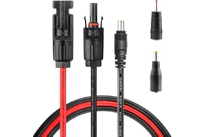 PAEKQ Solar Panel Connector to DC 8mm Adapter Cable, Solar Connectors Extension Cable 6Ft 14AWG with DC 5.5x2.5mm and DC 3.5x1.35mm Adapter for Jackery GZ Yeti and 8mm Input Port Solar Generator