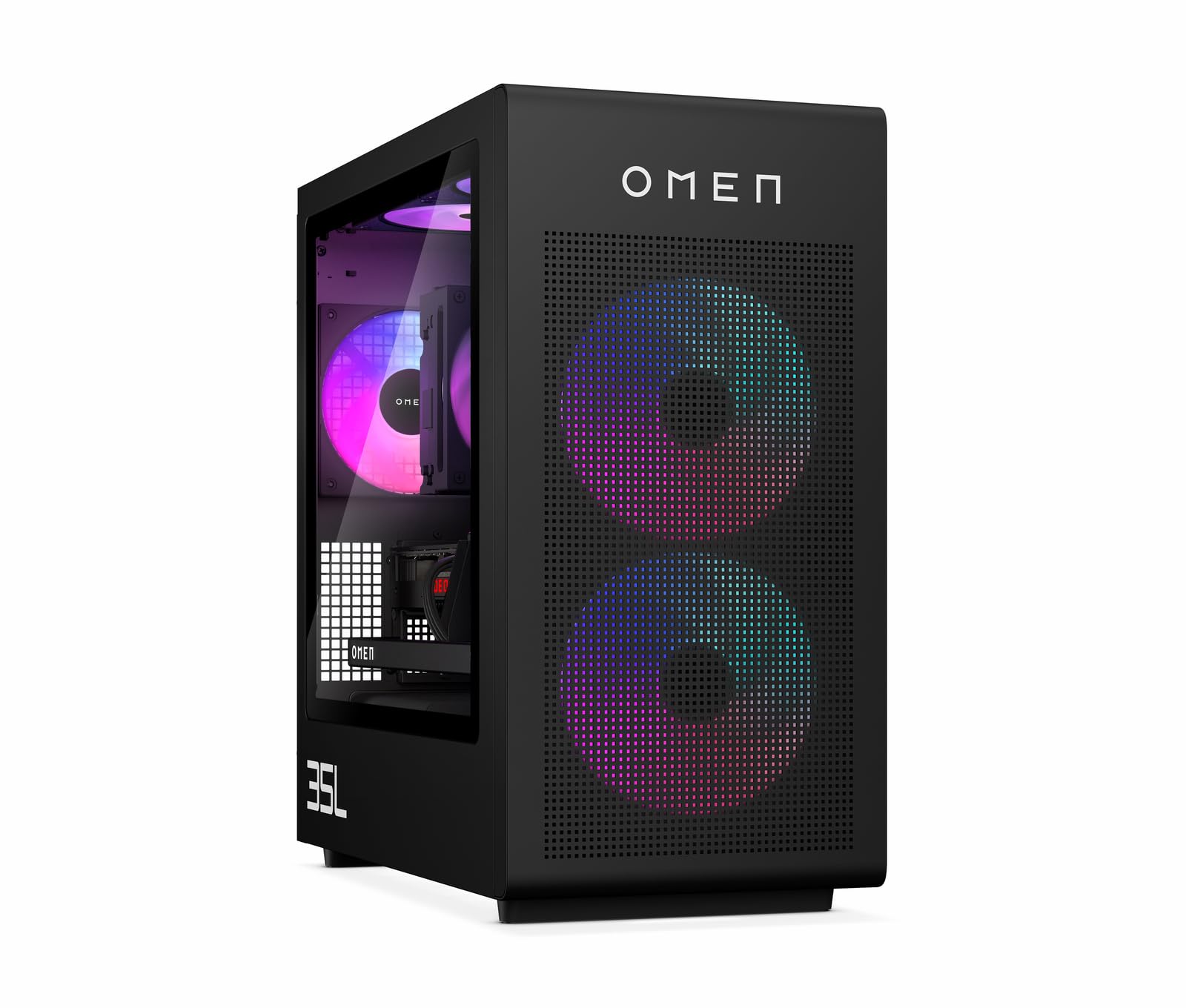 HP Omen GT16-1279ng 35L Gaming Desktop PC, AMD Ryzen 7 9800X3D, 32GB DDR5-SDRAM, 2TB SSD, NVIDIA GeForce RTX 5070 Ti, Tower PC, Windows 11 Home, Black Metal