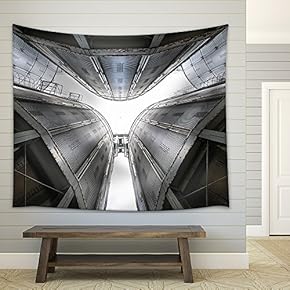 Towers of Grain Drying Enterprise. Metal Grain Facility with Silos - Fabric Wall Tapestry Home Decor - 51x60 inches