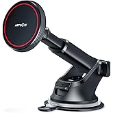 APPS2Car Magnetic Car Mount for MagSafe, Dashboard and Windshield Holder | Adjustable Telescopic Arm for Optimal Viewing