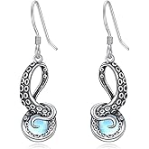 Shusukue Moonstone Animal Earring 925 Sterling Silver Highland Cow/Fox/Raccoon/Black Cat/Butterfly Earrings Birthday Christmas Jewelry Gift for Women Animal Lovers