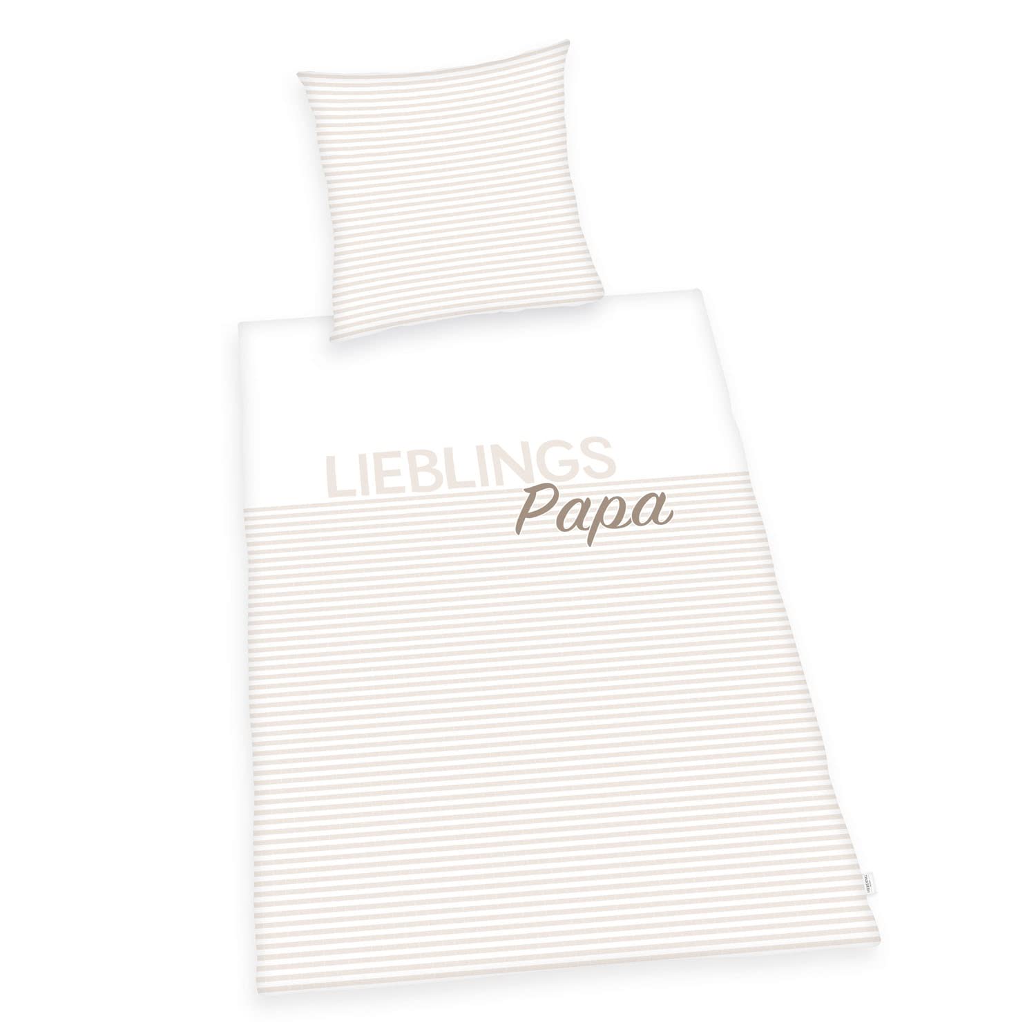 Herding Lieblings-Papa bedding set, Pillowcase approx. 80x80 cm, Duvet cover approx. 135x200 cm, With easy zip, 100% cotton, Renforcé